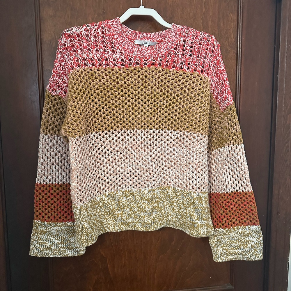 Derek Lam 10 Crosby Open Knit Color Block Sweater Size M - Picture 3 of 6